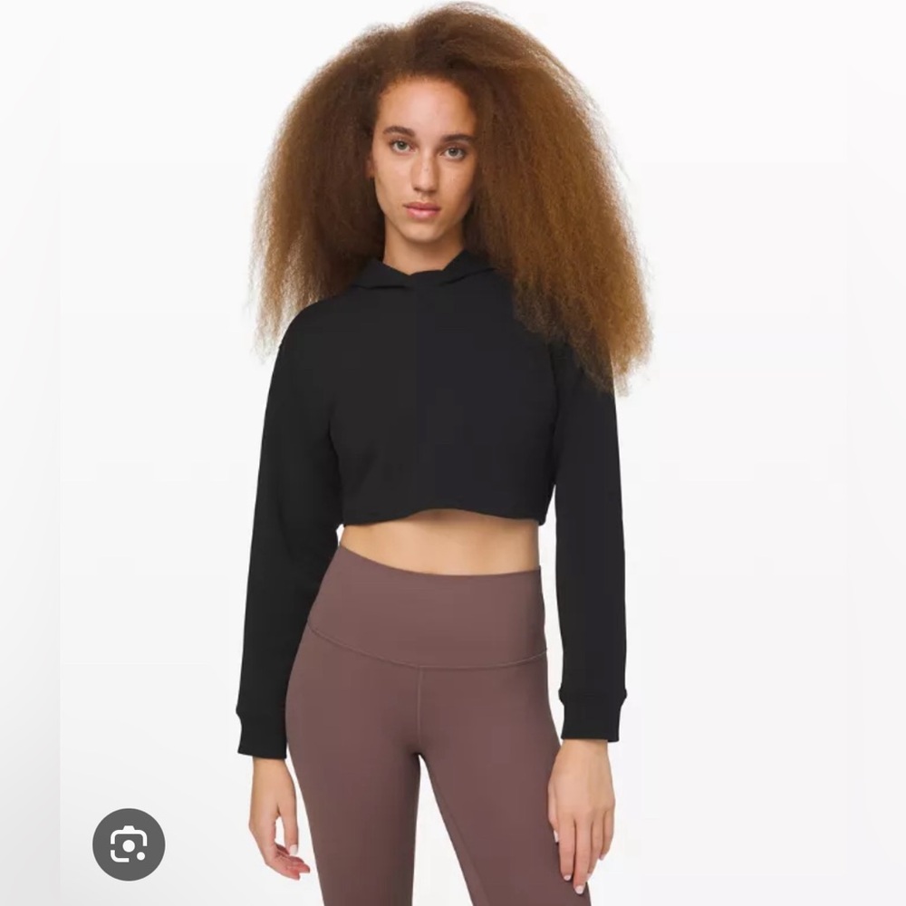 Lululemon All Yours Cropped Hoodie Black Size 8